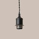 image 2 of ValueLights Reni Grey Fabric Drum Shade 3 Drop Bar Matte Black Diner Ceiling Pendant Light Black