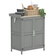 image 6 of Outsunny Wooden Garden Storage Shed w/Hinged Roof and Shelf, Grey