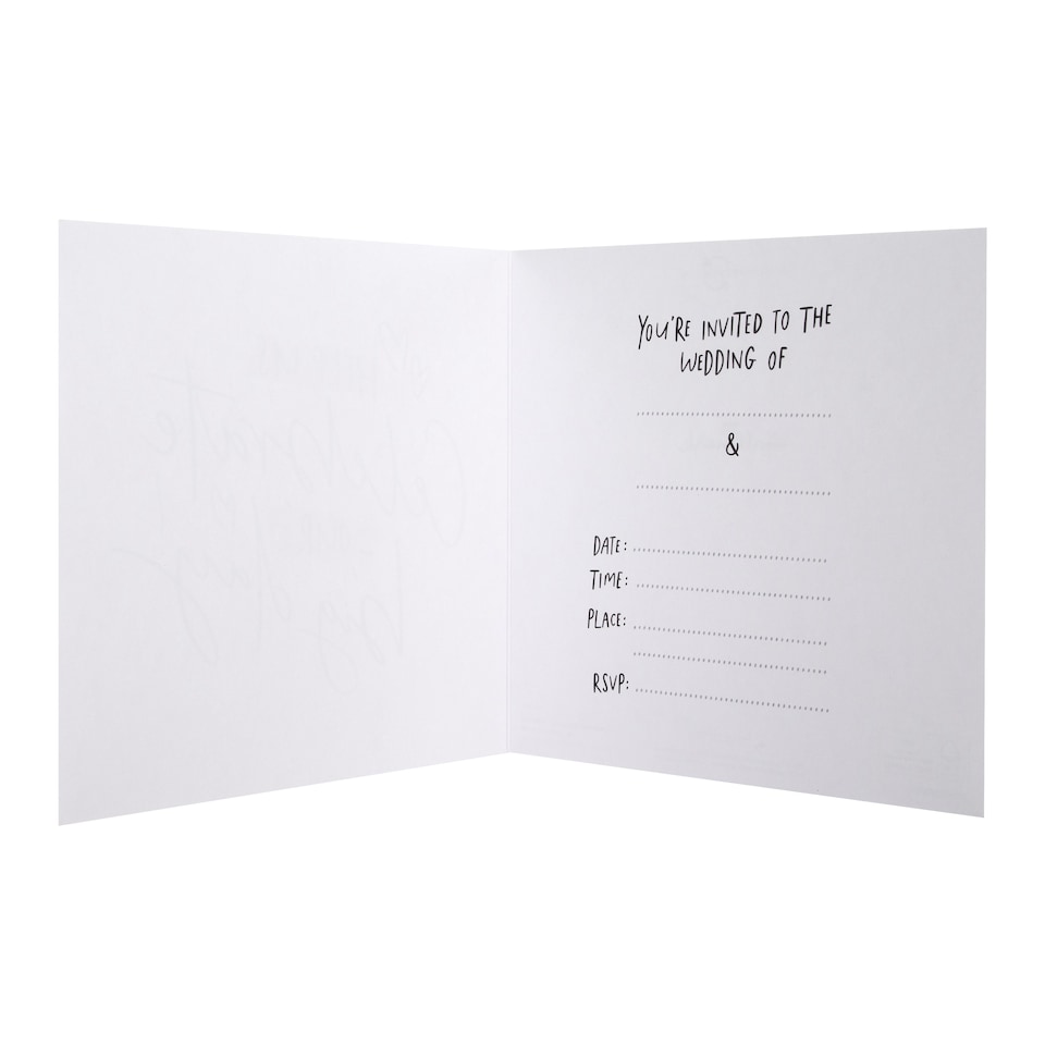 image 1 of Hallmark Pack of 20 Wedding Invitation Cards - 1 Cute Design