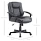 image 3 of HOMCOM Desk Chair, PU Leather Office Chair with Adjustable Height and Swivel Wheels, for Home Work Study, Black