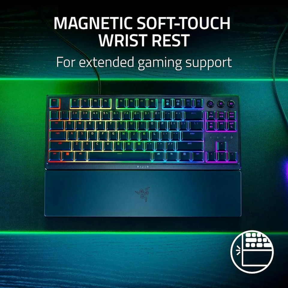 image 1 of Razer Ornata V3 Tenkeyless Gaming Keyboard - Mecha-membrane US Layout