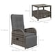 image 5 of Outsunny 3 PCs Rattan Chaise Lounge Sofa Set with Cushion for Patio Yard Brown