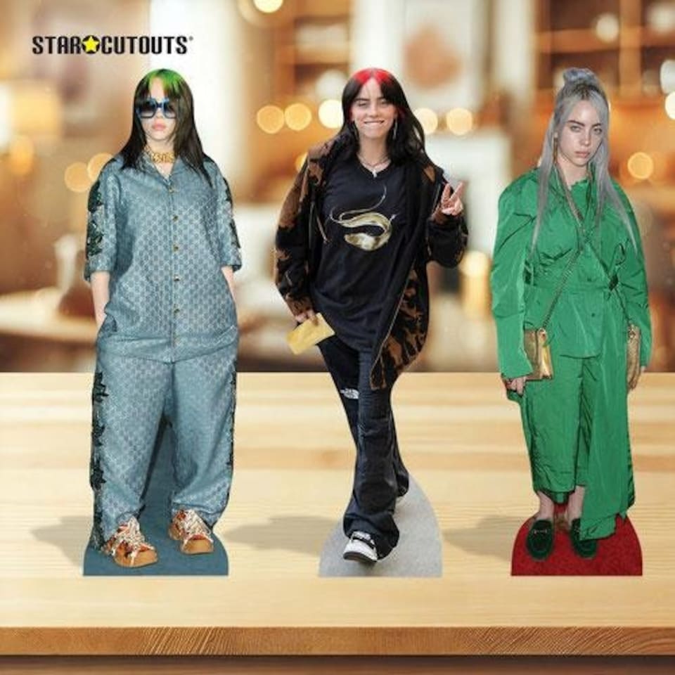 image 1 of B Eilish Shelf Table Top Cardboard Cutouts - Pack of 3
