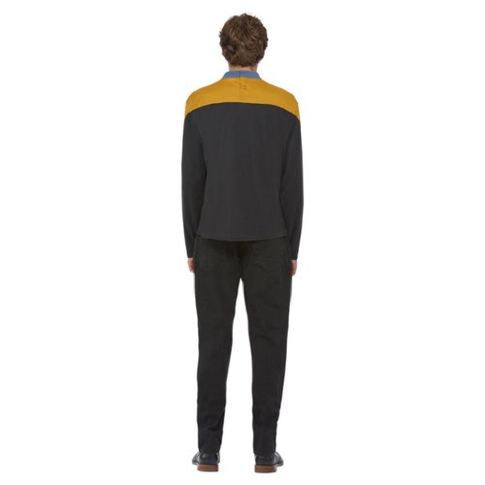 image 1 of Operations Uniform Star Trek Voyager Top Fancy Dress Costume Adult Mens Small Multi | S