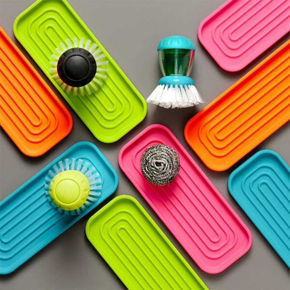 image 1 of Zeal Silicone Sink Tidy Neon Pink