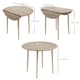 image 7 of HOMCOM Foldable Dining Table, Round Drop Leaf Table, Wood Legs, Grey