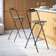 image 3 of COSTWAY Outdoor Folding Barstools Set of 2 Bar Height Patio Chairs