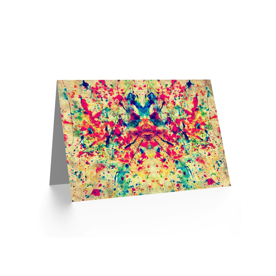 image 1 of Painted Symmetry Pattern Art Blank Just to Say Card