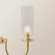 image 5 of ValueLights Canya 3 Way Gold Ceiling Light Clear Ribbed Shades & Bulbs | Gold