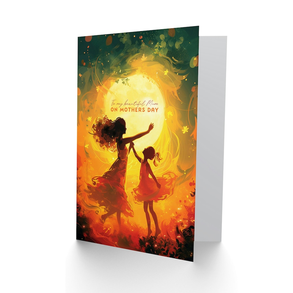 image 1 of Mothers Day Card Beautiful Dancing Moon Sun Mum Card