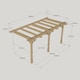 image 3 of Wall Mounted Double Premium Pergola 3 Posts - Wood - L240 x W540 x H270 cm - Light Green