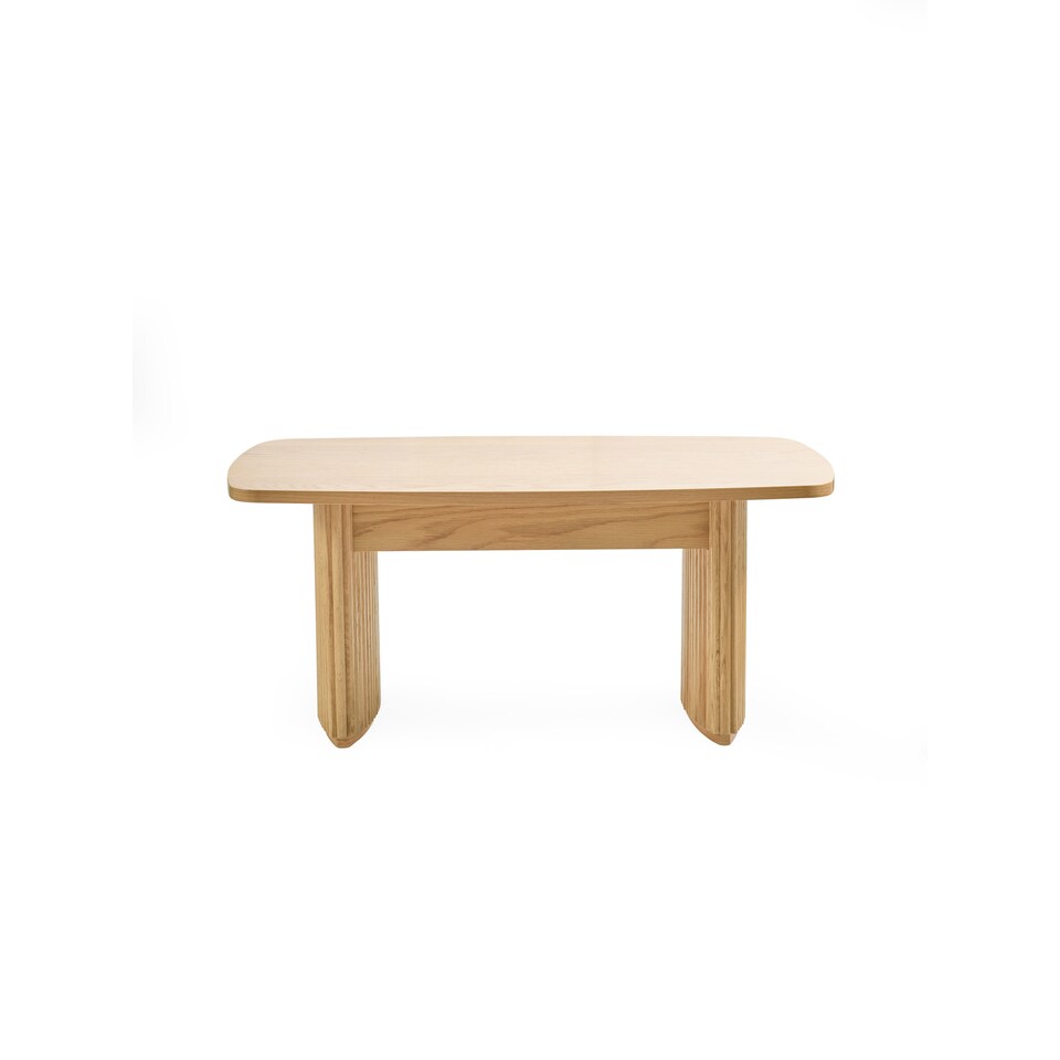 image 1 of Louis Light Oak Effect Fluted 90cm Compact Coffee Table