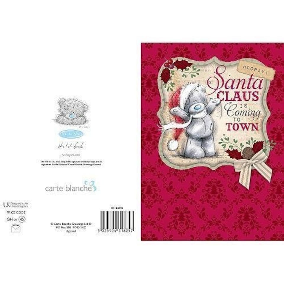 image 1 of Santa Claus Is Coming Me to You Bear Christmas Card
