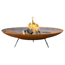 Primrose Corten Steel Fire Pit & Water Bowl 100cm