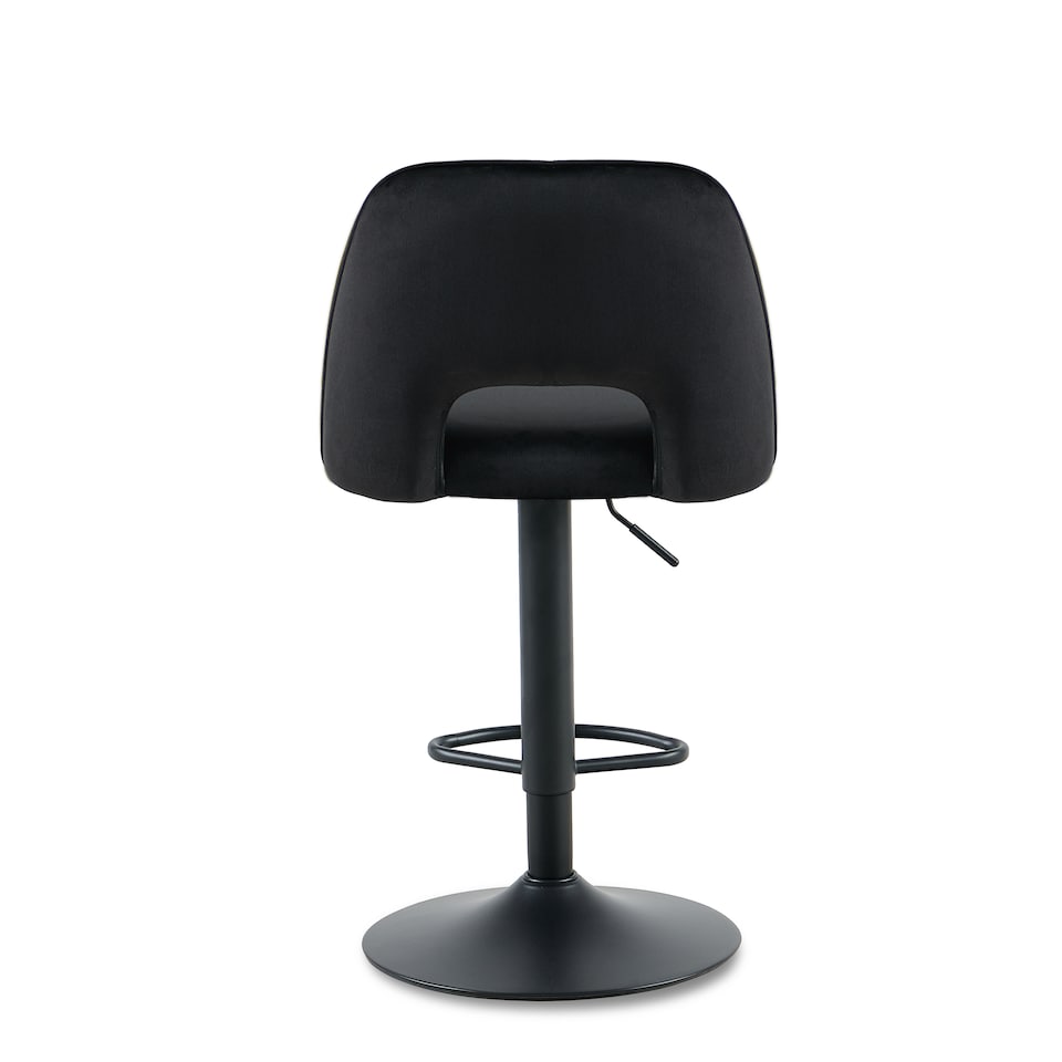 image 1 of SONARA Set of 3 Adjustable Velvet Upholstered Breakfast Bar Stools | Black