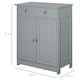 image 3 of kleankin Bathroom Floor Storage Cabinet w/ 2 Drawers Door Cupboard Grey