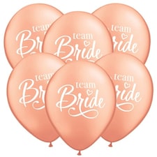 Team Bride Rose Gold Latex Helium Qualatex Balloons 28cm / 11 in - Pack of 6