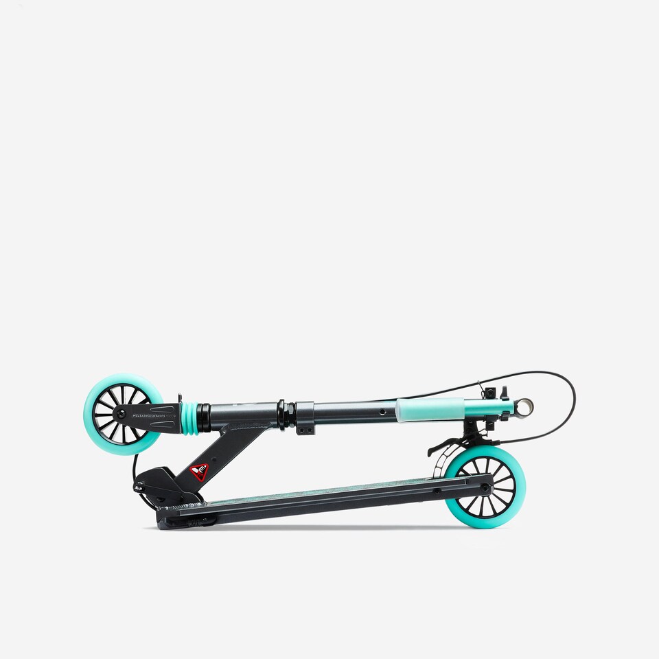 image 1 of Decathlon Kids' Scooter with Handlebar Brake and Suspension Mid 5 - Grey/Green