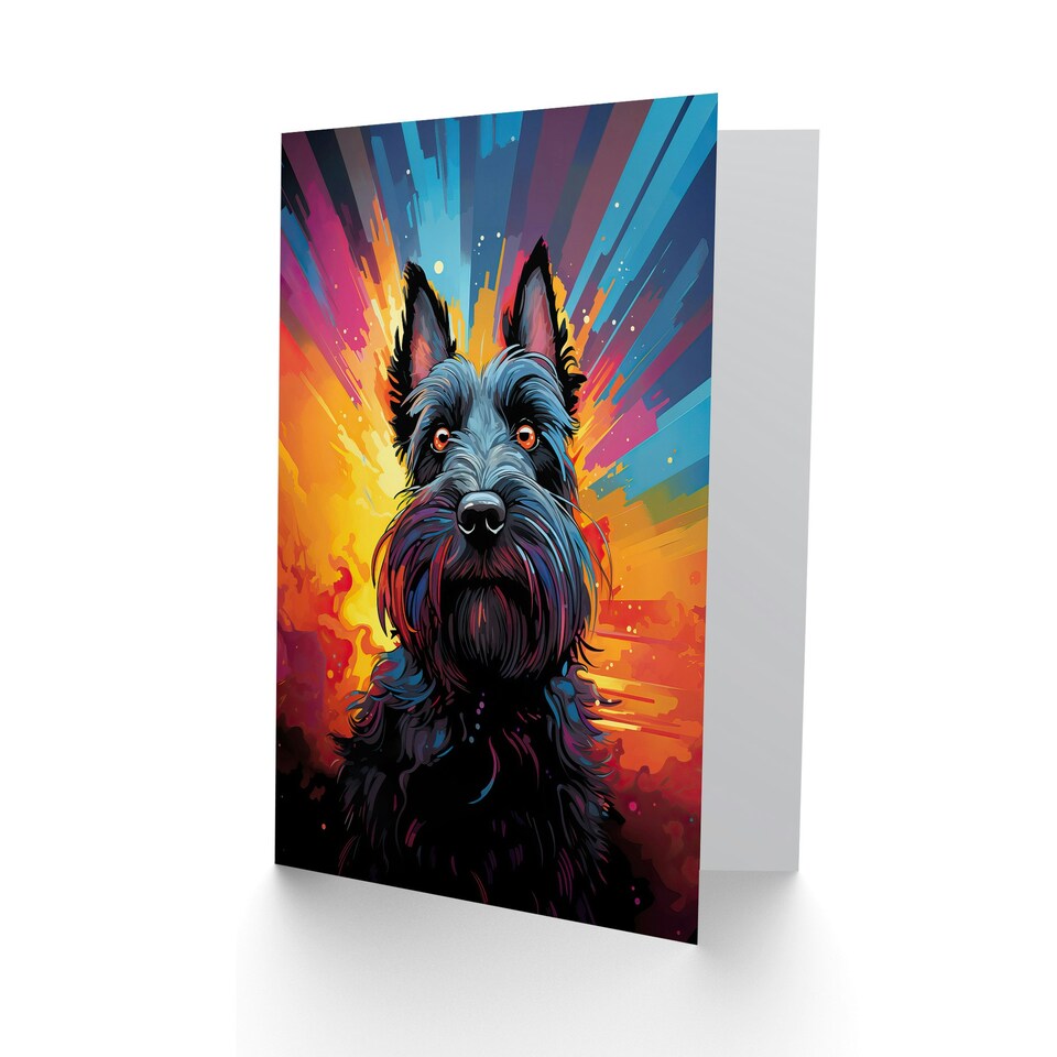 image 1 of Scotty Dog Lover Scottish Terrier Vibrant Modern Animal Greeting Card