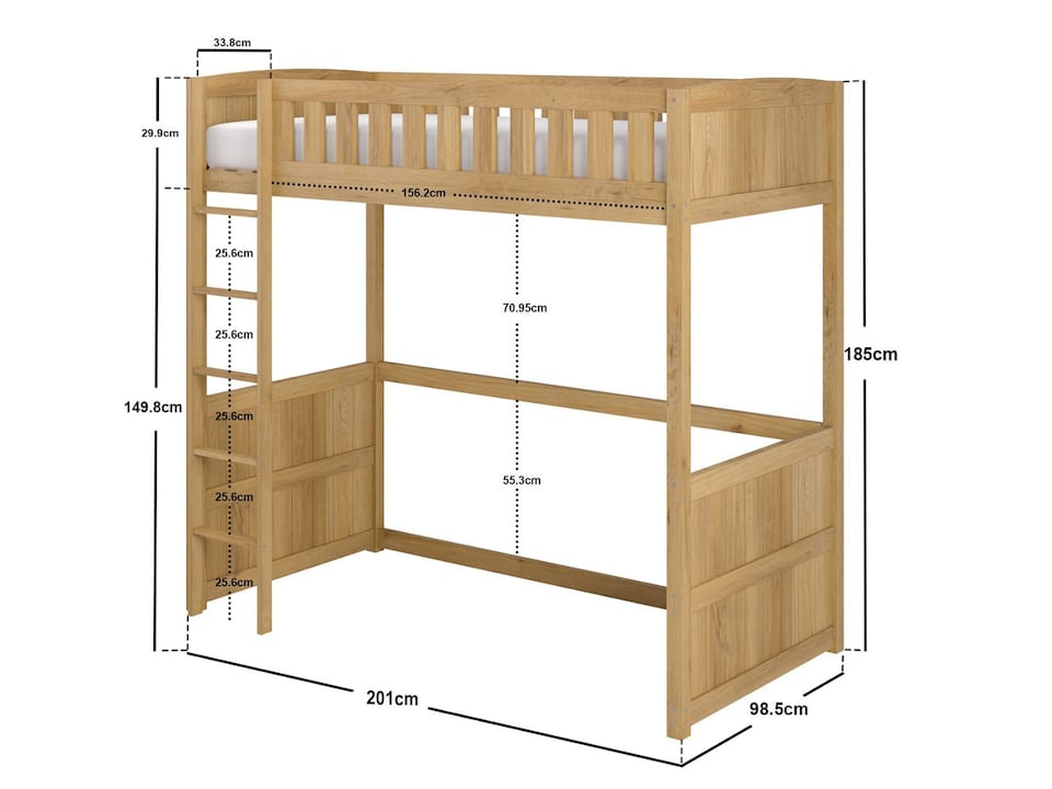 image 1 of Flair Bea Wooden High Sleeper Oak