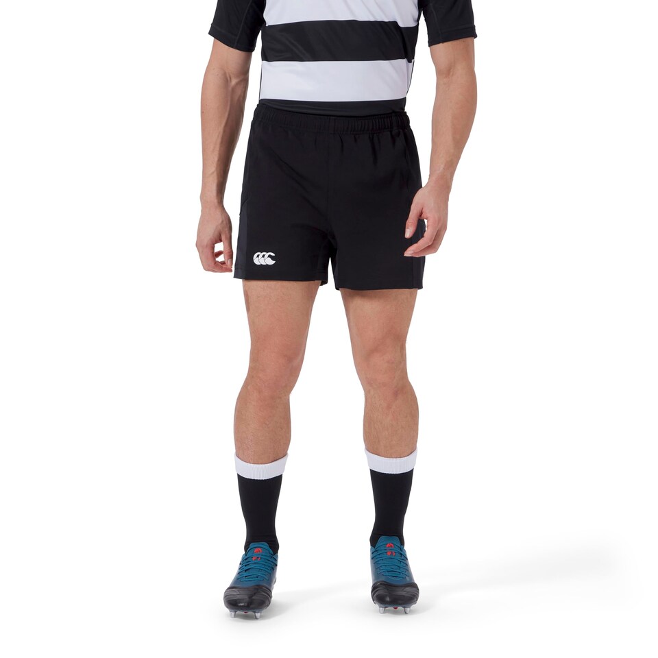 image 1 of Canterbury Men's Advantage Rugby Shorts 2.0 | Elasticated Waist | Ccc Logo Gym Shorts, Black, 2Xl