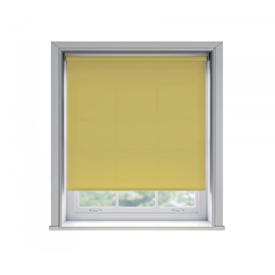 150cm No Drill Ochre Thermal Blackout Roller Blind (170cm Drop) Yellow