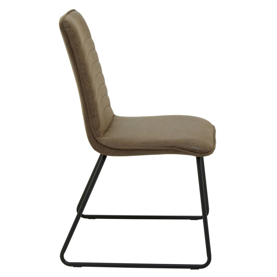image 1 of Interiors by Premier Foundry Brown Leather Effect Chair, Easy to Clean Outdoor Chair, Body Supportive High Back Accent Chair