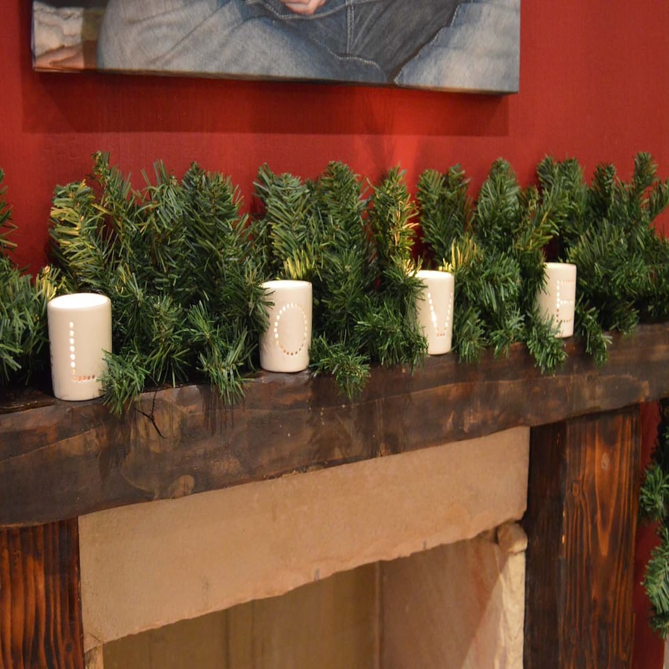 image 1 of 270cm (9ft) x 25cm Plain Green Imperial Pine Christmas Garland Decoration