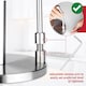 image 9 of SPARES2GO Kitchen Roll Holder Weighted Base Stainless Steel Paper Towel Stand with Spring Tension Arm (Silver)