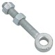 image 4 of Swing Gate Long Eye Bolts Hinge + Nuts Adjustable Zinc Plated 16 x 100mm 1pc Silver