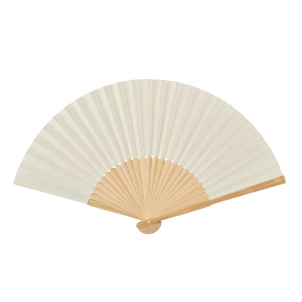image 1 of MidOcean Fanny Bamboo Handheld Fan - Beige - One Size