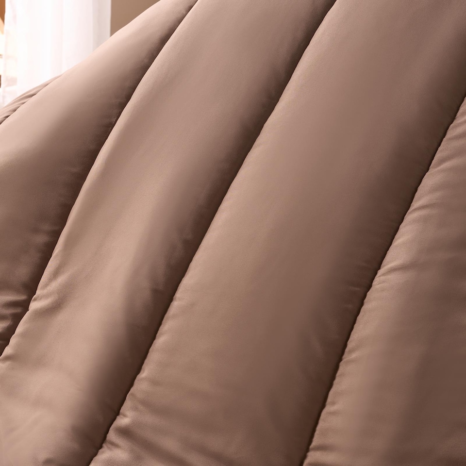 image 1 of OHS Soft Coverless 10.5 TOG Duvet Set Pillowcase Quilted Cover | Bronze | Natural | Single