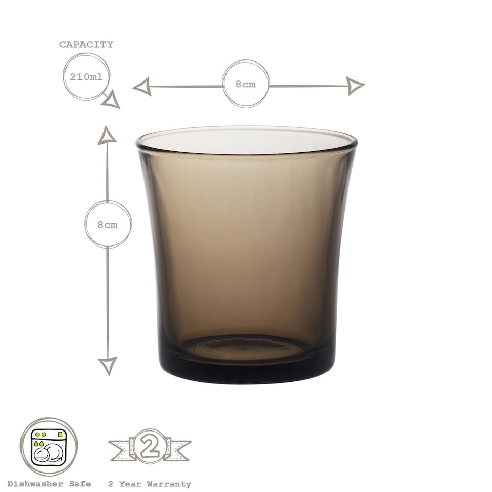 image 1 of Duralex Lys Tumbler Glasses - 210ml - Creole - Pack of 6 | Grey | Creole