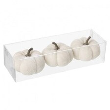 Heaven Sends Halloween set of three white velvet pumpkins