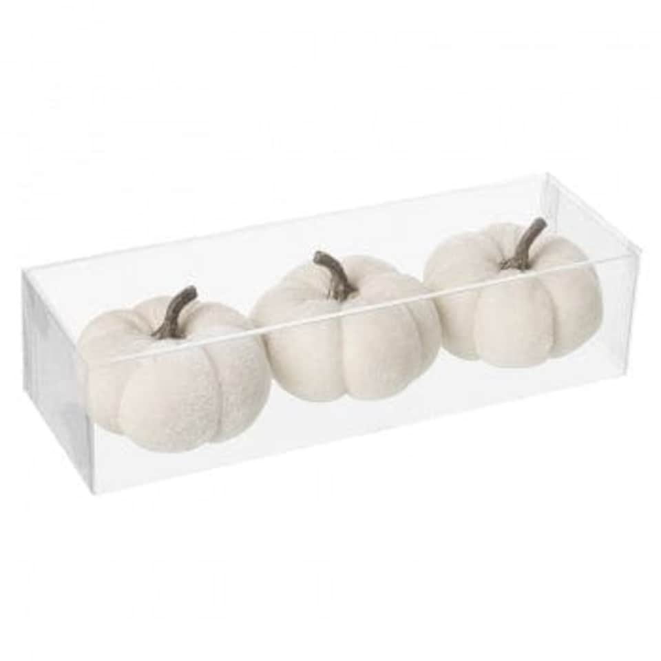 Heaven Sends Halloween set of three white velvet pumpkins