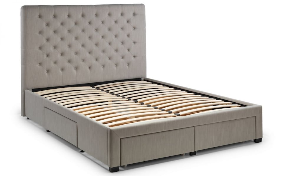 image 1 of Premium - Grey Deep Button 4 Drawer Bed - Super King 6ft (180cm)