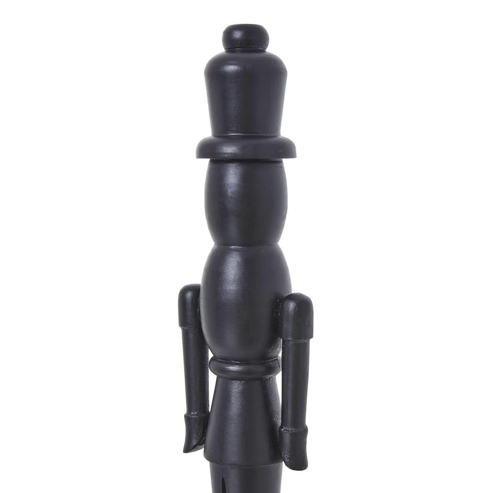image 1 of Hill Interiors Wooden Nutcracker Ornament - Black - 50cm x 10cm x 12cm