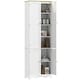 image 1 of HOMCOM Freestanding 4-Door Kitchen Cupboard, Storage Cabinet Organizer with 4 Shelves, 183cm, White