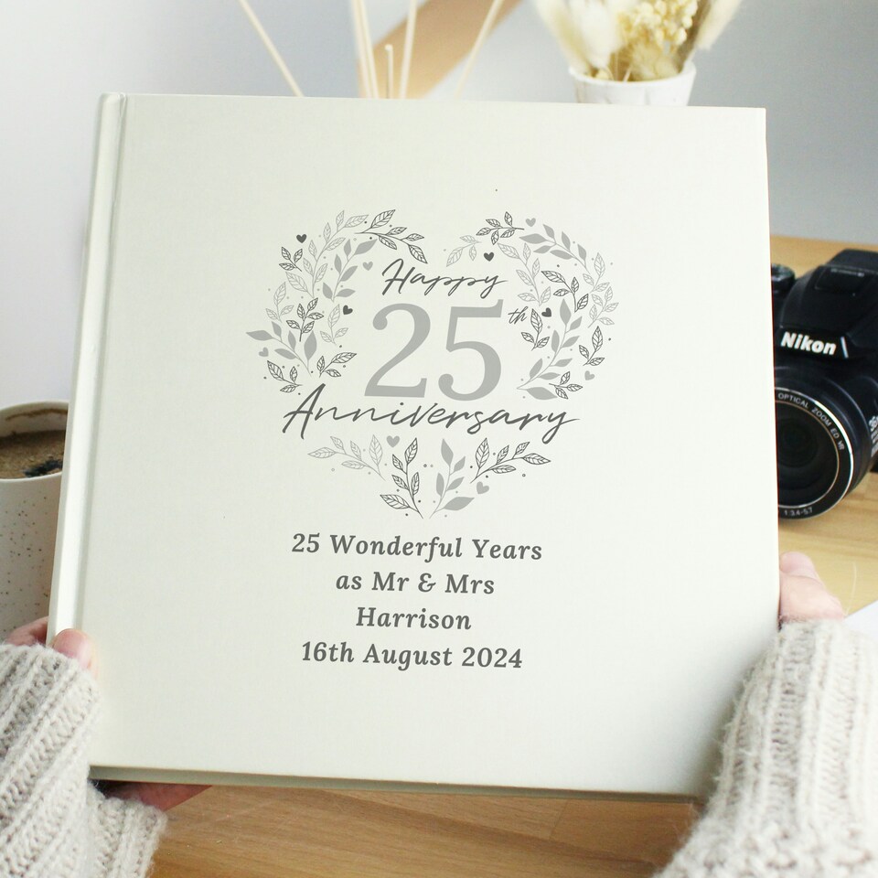 image 1 of Personalised 25th Silver Wedding Anniversary Photo Album