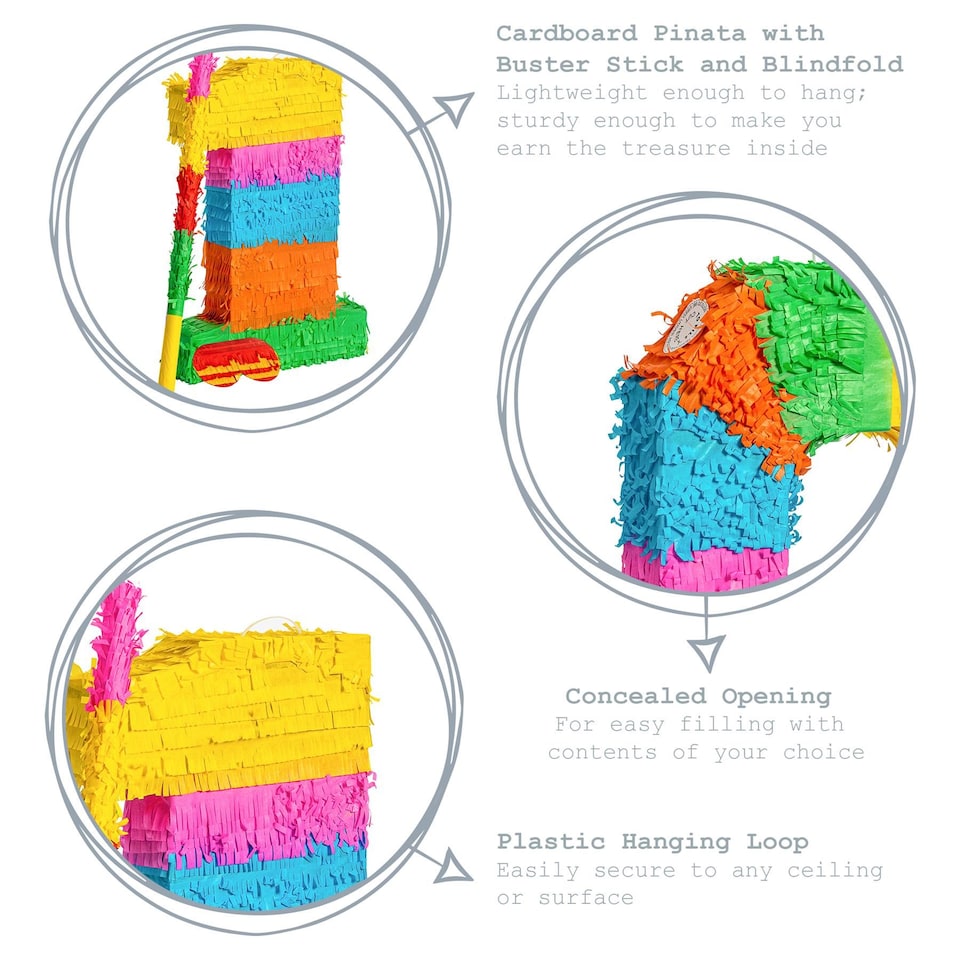 image 1 of Fax Potato Number 1 Pinata Set with Stick & Blindfold - Blue Stick
