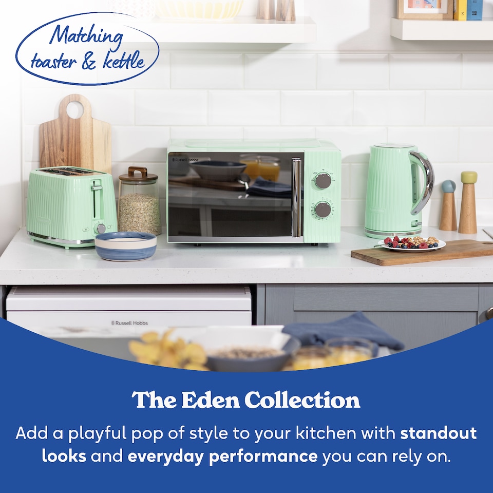image 1 of Russell Hobbs Manual Microwave Eden 17L with 5 Power Levels Green RHMM725PG