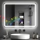 image 1 of HOMCOM 600  800 mm Bluetooth Bathroom Mirror with LED Lights, Illuminated Backlit Wall Mounted Vanity Mirror with 3 Colours Dimmable, Clock, Anti-Fog, Memory Touch Switch, IP44 | Silver | 1