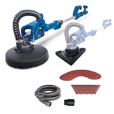 Scheppach DS930 Wall And Ceiling Sander, 710W, 215mm Round And Triangular Heads, Telescopic Handle, 24 Sanding Discs