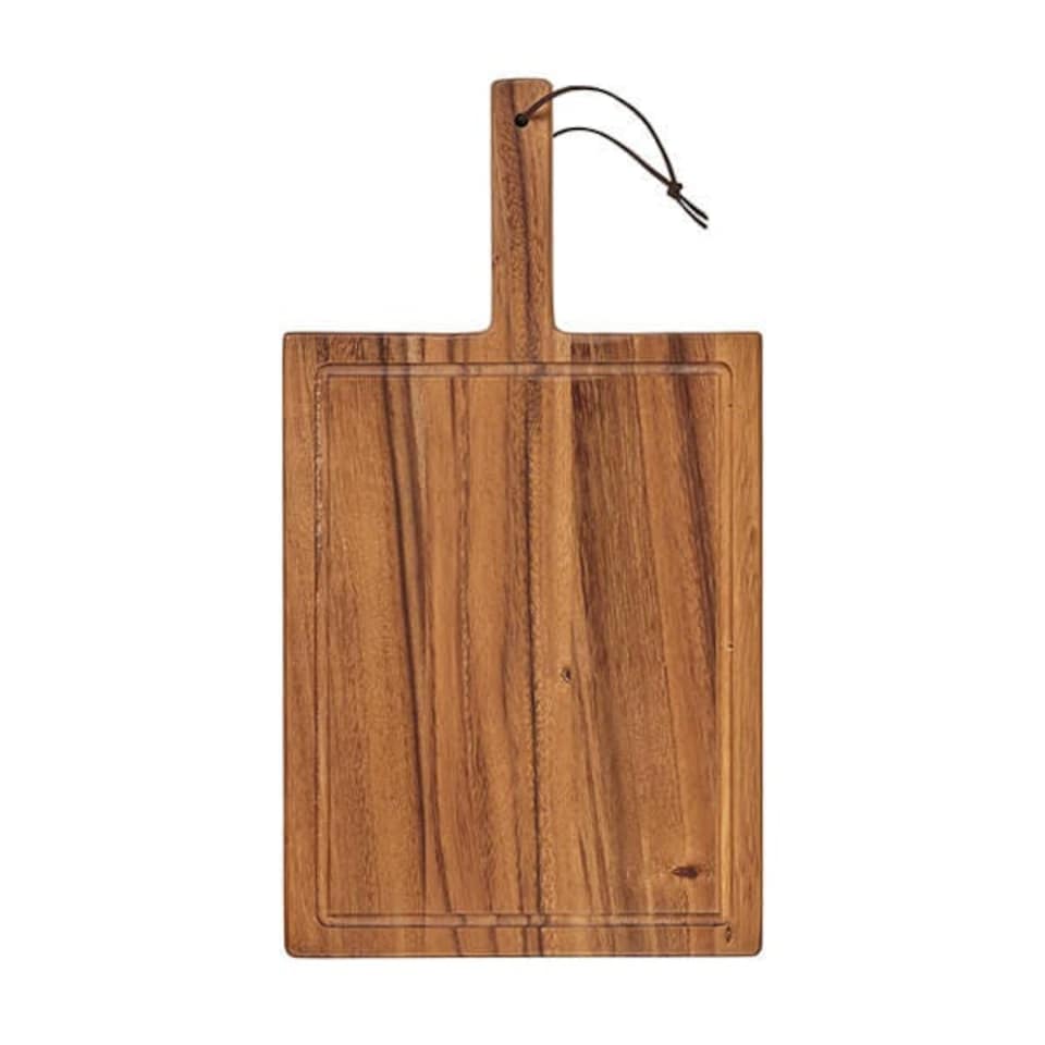 image 1 of Tala Large Lacquered Acacia Chunky Handled Board with Groove & Leather Tie