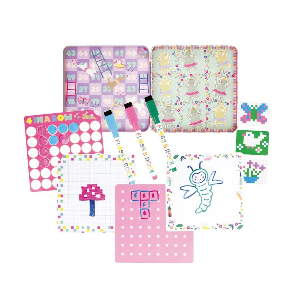 image 1 of Floss & Rock Magnetic Fun & Games Travel Activity Tin - Enchanted