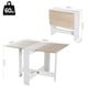 image 7 of HOMCOM Wooden Folding Table Writing Desk Oak, White Home Office