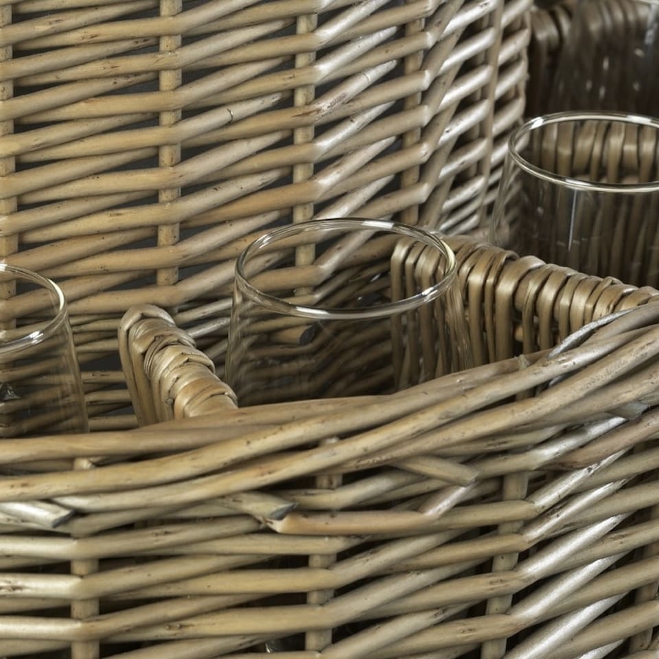 image 1 of Wicker Chilled Drinks Picnic Basket