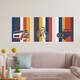 image 2 of Set of 3 Edinburgh Transport Bicycle Bus Taxi Car Black Cab Retro Wall Art Print A4