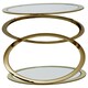 image 4 of Interiors by Premier Clear Glass and Gold Metal Side Table, Contemporary End Table with Glass Top and Bottom Shelf, Modern Table Gold