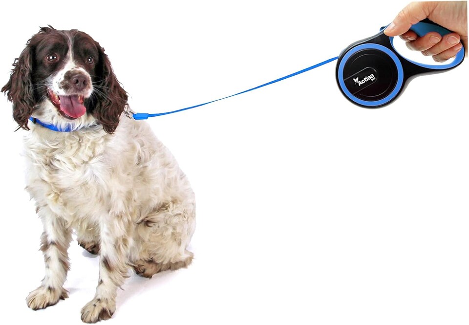 image 1 of Actiaspet Retractable Dog Lead Training Pet Leash 5m Max 50kgs Extendable (Blue)
